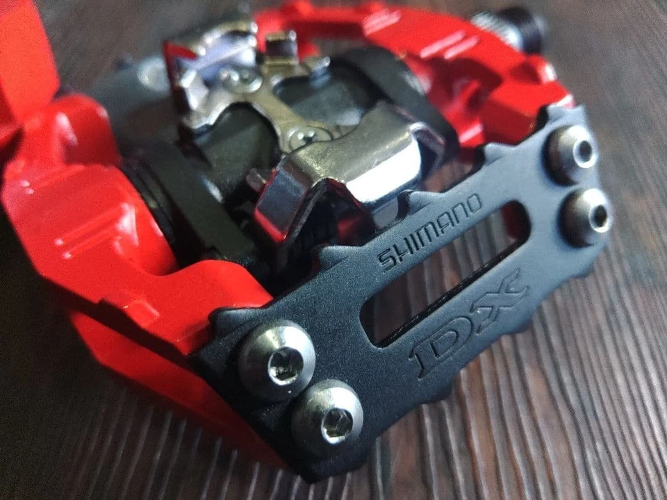 Pedales de plataforma Shimano PD-M636 DX SPD rojo negro MTB excelente Foto 4 de 4