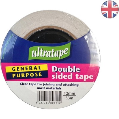 Ultratape: 12 mm x 33 m transparentes doppelseitiges Klebeband für ultimative Flexibilität beim Basteln