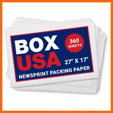 Packing Paper Sheets 27" x 17" 360 Sheets, 10 lb - Newsprint Paper for Shippi...
