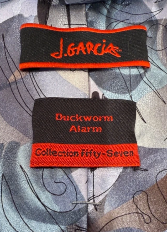 Corbata J. Garcia Duckworm Alarm Collection 100% Seda. Diseño abstracto plateado Foto 4 de 4