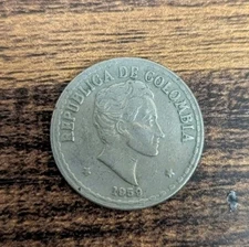 1959 Republica De Columbia Viente Centivos.  BG