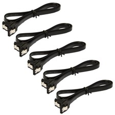 SATA Cable 5 Pack SATA III 6Gbps 90 Degree Right Angle with Locking Latch 18 ...