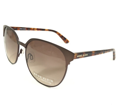 Anne Klein Sunglasses AK7068 200 Brown Tortoise Round Frames Brown Lenses