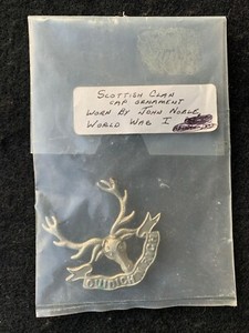 Scottish Clan Cap Ornament Worn by John Noble in World War I.  Authenticity Guar