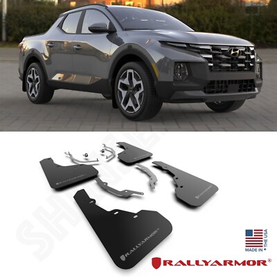 Rally Armor UR Black Mud Flaps w/ Grey Logo for 2022-2025 Hyundai Santa ...