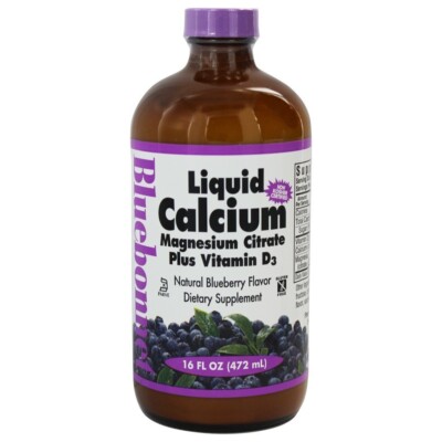 Bluebonnet Nutrition Liquid Calcium Magnesium Citrate Plus Vitamin D3,16 Oz