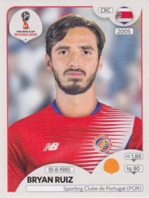 Panini Sticker Fußball WM 2018 Russia Nr. 403 Bryan Ruiz CRC Costa Rico Bild NEU