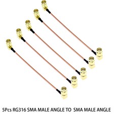 5Pcs SMA male Angle to SMA male Angle Lot RF coax Pigtail coaxial cable RG316