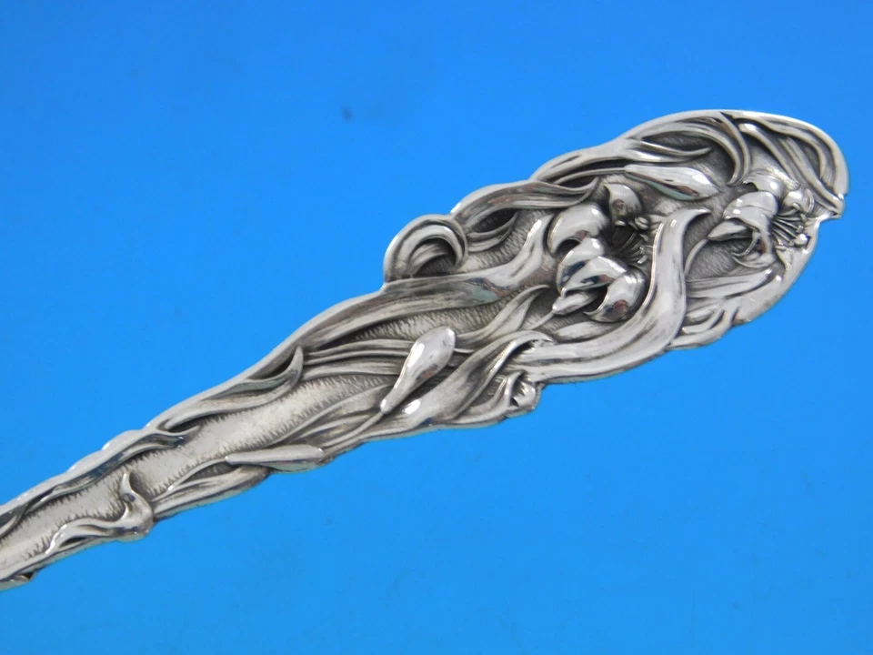 Пасхальная лилия от Watson из чистого серебра чайная ложка 6 дюймов херувим труба колокола крест - Изображение 4 из 4