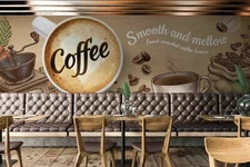 3D Coffee Graffiti Wallpaper Wall Mural Removable Self-adhesive Sticker970