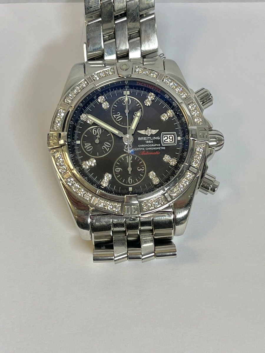 BREITLING Chronomat Evolution 44M Black Diamond Dial And Bezel