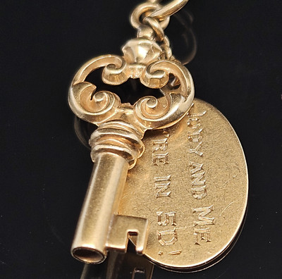 Janis Paige 14K Jody Revere Remains To Be Seen Skeleton Key Charm Pendant Gold