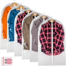 Clear Garment Bag Suit Bags for Closet Storage, Vinyl Garment Bags for Hanging C