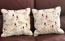 Atira Party Flamingos 15  x15  Throw Pillows Beach Ocean Christmas Bedding Zipper