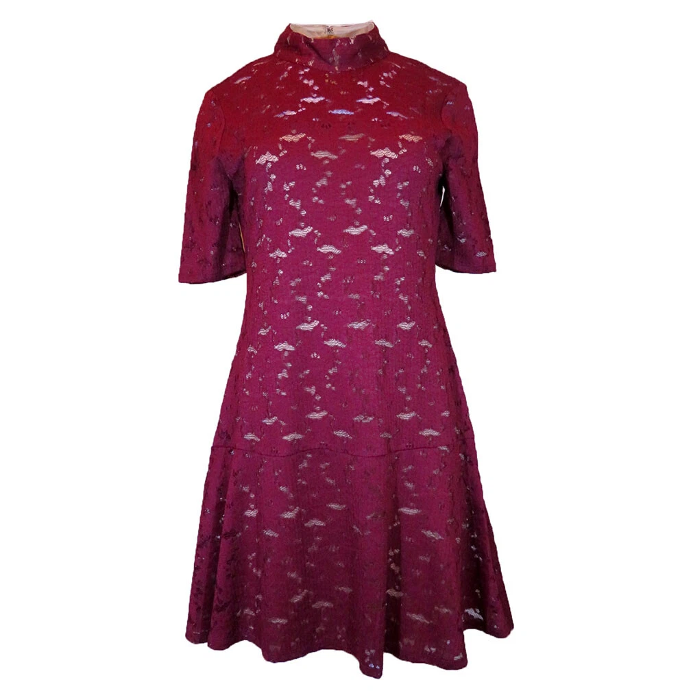 burgundy sweater dress turtleneck BCBGMAXAZRIA Cynthia Sequinned Detail Pleated Gown  Runway Catalog