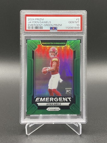 2024 Prizm Jayden Daniels Emergent-Green Prizm #2 PSA 10 GEM MT