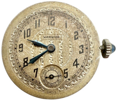 Running Antique Warwick Manual Wind Swiss Art Deco Watch Movement