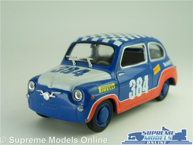 SEAT FIAT 600 CAR MODEL RACING RALLY 1:43 SIZE BLUE/RED/WHITE SOLIDO 500 Y5