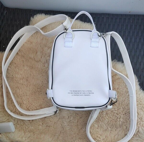 adidas originals mini backpack in white faux leather