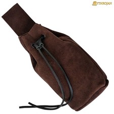 Medieval Drawstring Belt Pouch Renaissance Costume Accessories Chocolate Brown