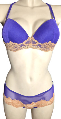 Andres Sarda Eden Schalen SET Bügel-BH Gr.80B UK36B + Slip 38 S Luxus Wäsche