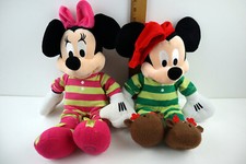 Disney Store Exclusive Mickey  Minnie Mouse 16" Christmas Morning Plush