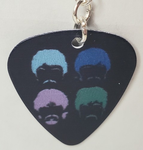 The Beatles Silouette Rock Band Guitar Pick Earrings & Ball Chain Necklace Set - Picture 7 of 9