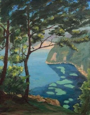 Winston Churchill The Bay Of Eze Canvas Print 16 x 20