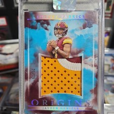 2024 Panini Origins - Future Fabrics  #ffJDA Jayden Daniels /75 (MEM, RC)
