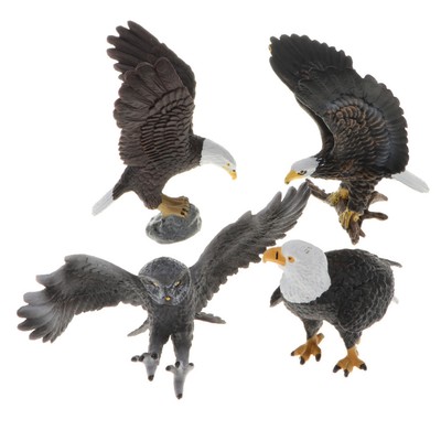 Set Of 4 Realistic Owl Eagle Model Action Figures Kids Toy Gift Home Decor Ebay