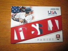 JADEN FEIN 2015 Panini USA Baseball Game Used TRIPLE PATCH #14/35 Card