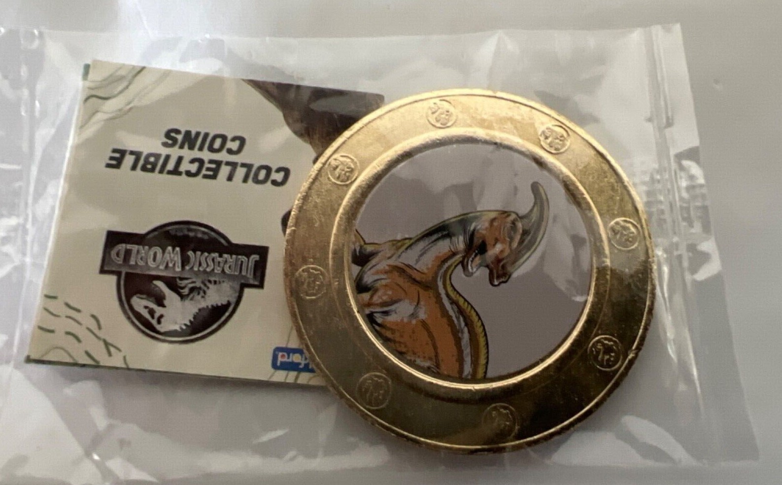 Frankford Jurassic Park Dominion Parasaurolophus Dinosaur Metal Coin New Sealed