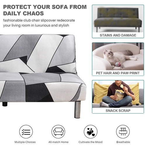 Printed Futon Covers Stretch Sofa Bed Slipcover Anti Slip Elastic Couch Cover - Picture 50 of 90