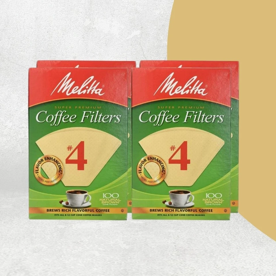 Filtros de café cone Melitta, marrom natural #4, pacote com 100 unidades de 6 super premium - Imagem 3 de 3