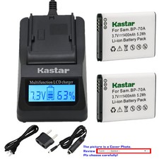 Kastar Battery LCD Fast Charger for Samsung BP-70A  Samsung SL600 SL605 Camera