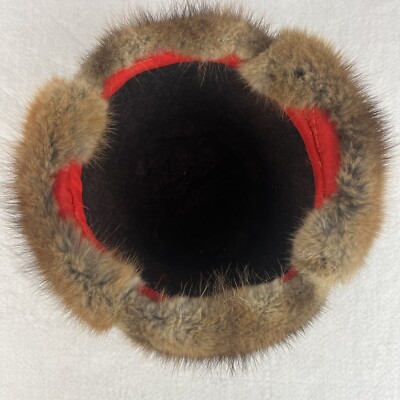 Antique VTG Tibetan Fur Trim Brocade Hat Handmade Colorful  display picture 1