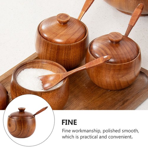 Seasoning Jar Spoon Salt Pepper Cellar Salt Bowl with Spoon Condiment Container - Picture 12 of 12