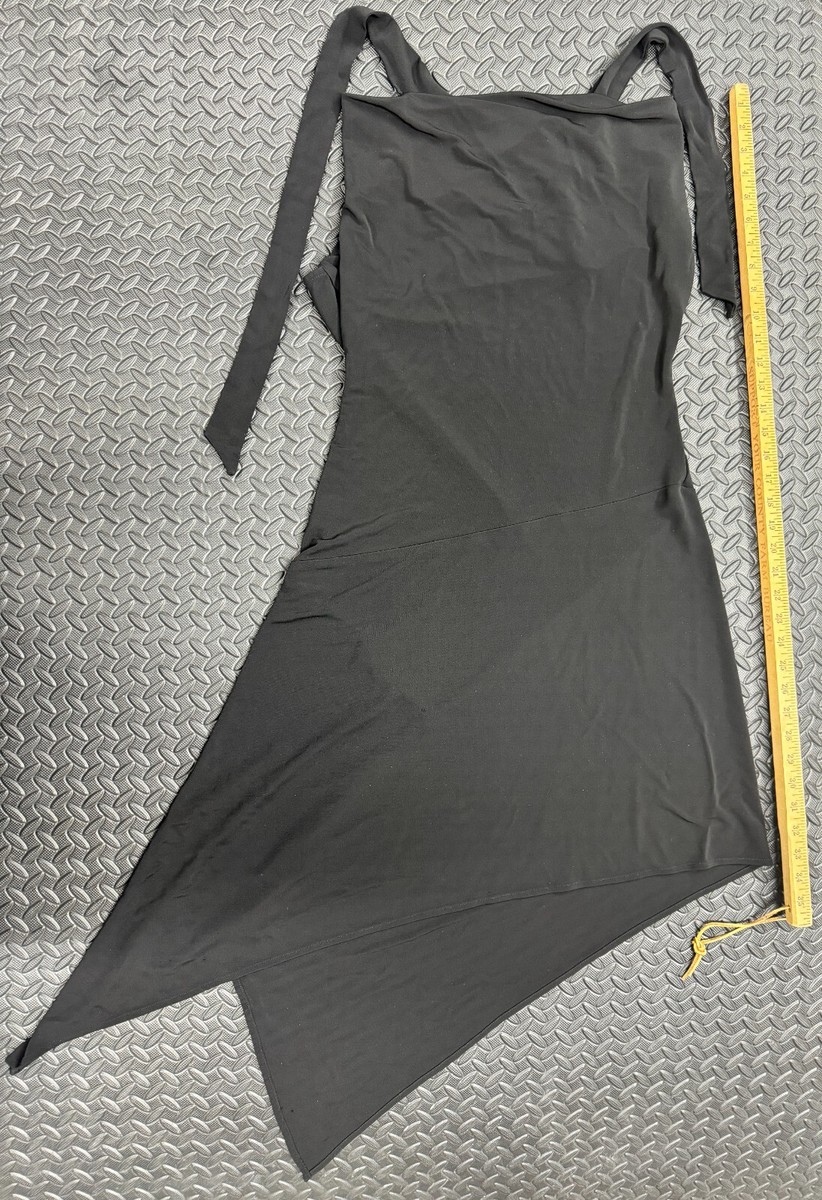 Bebe Long Black Halter Neck Tie Dress Size Large | eBay