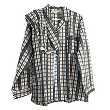 Vtg BVD Traditionals Mens D XL Permanent Press Flannel Pajamas Top Bottom NOS