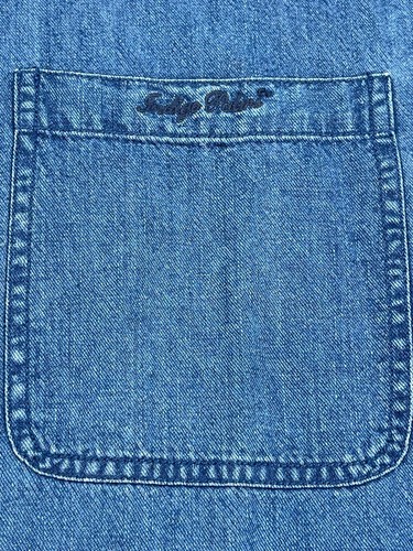 Camisa vaquera Tommy Bahama Indigo Palms para hombre grande algodón lavado oscuro abotonada - Imagen 9 de 20