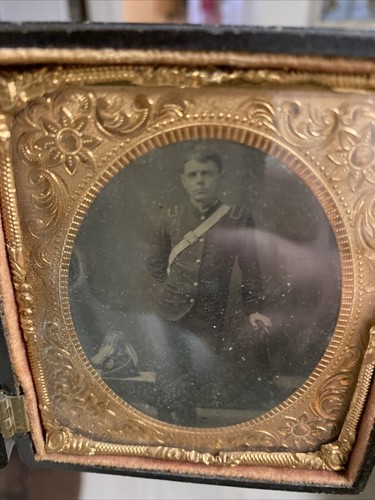 US Civil War Tintype Double Photo Armed Confederate Militia Union Rare Clean - Picture 4 of 9