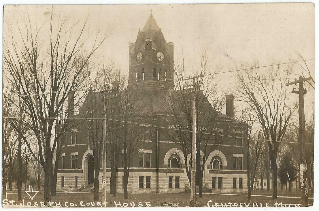 Centreville Michigan MI St. Joseph County Courthouse RPPC Real Photo 1909 eBay