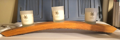 TOBIN JAMES CELLAR VOTIVE CANDLES ON BRIDGE DISPLAY 18.5'' LONG