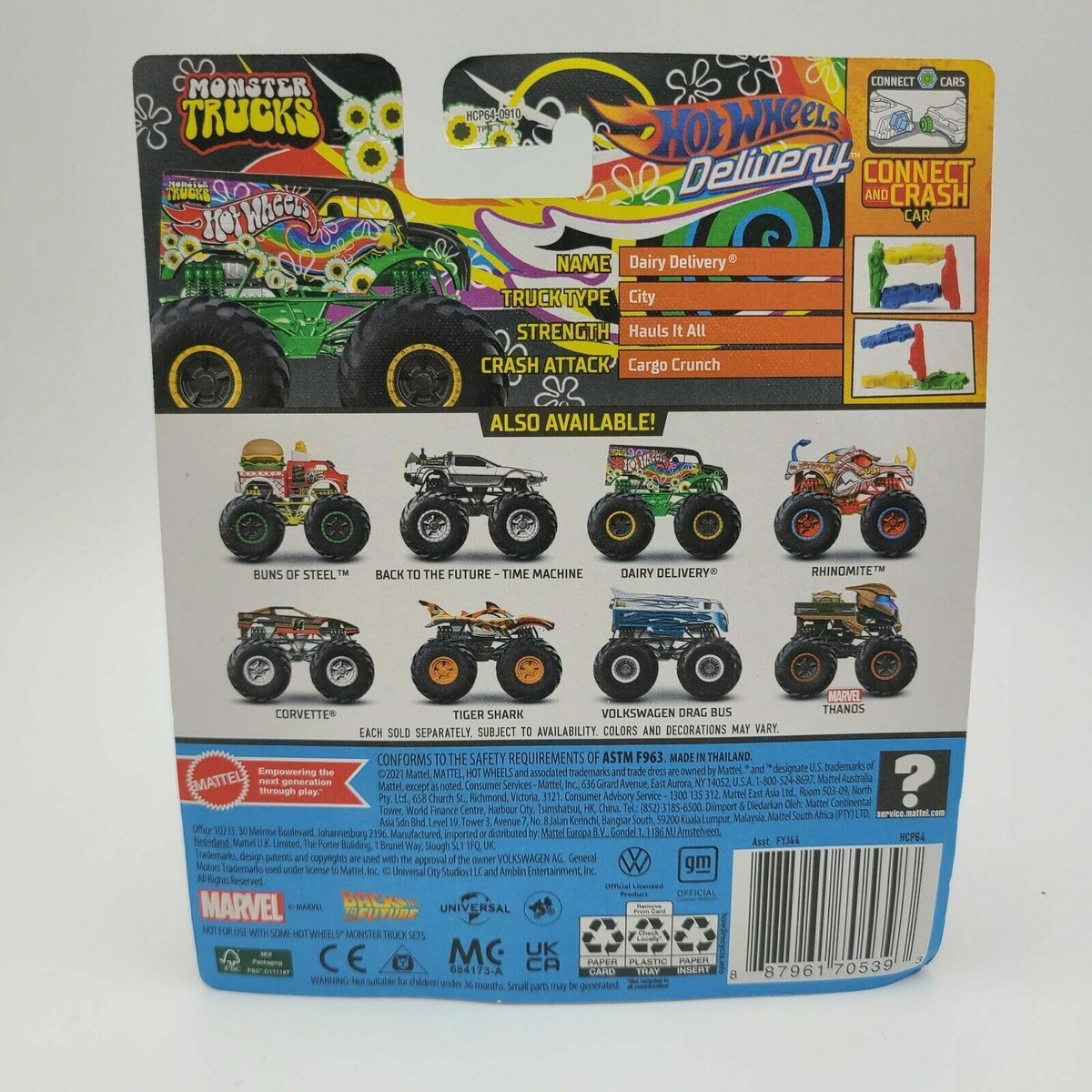 Hot Wheels 2022 Monster Trucks #21 Dairy Delivery Psycho