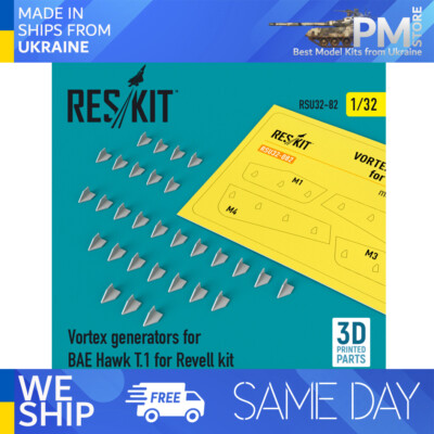 Reskit RSU32-0082 - 1/32 - Vortex generators for BAE Hawk T.1 for Revell kit