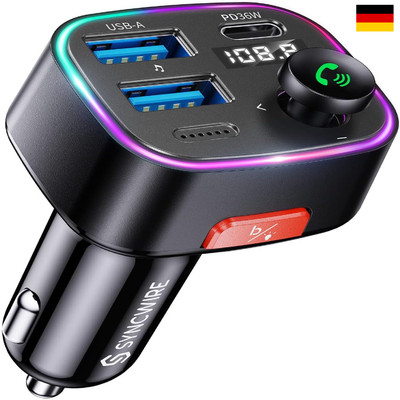 SyncWIRE Bluetooth 5.3 FM-Transmitter mit Dual USB und LED-Display