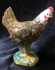 Vintage Ceramic Colorful Rooster/Country Home Decor/Farm House Accessories/Barn