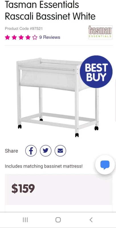 tasman essentials bassinet