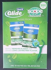 Oral-B Glide Floss Picks Scope Outlast. 150 Count/Pack 2 Packs 300 Total 