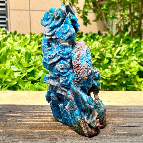 3.19LB Natural Blue Lithium Grey Quartz Crystal Hand carved spiritual restoratio - 第 7/12 張圖片